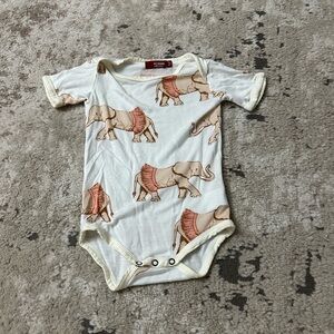 Milkbarn Baby Girl Elephant Onesie Size 6-12 Months